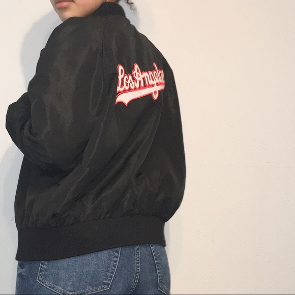 Black Los Angles Bomber Jacket - Picture 5 of 5
